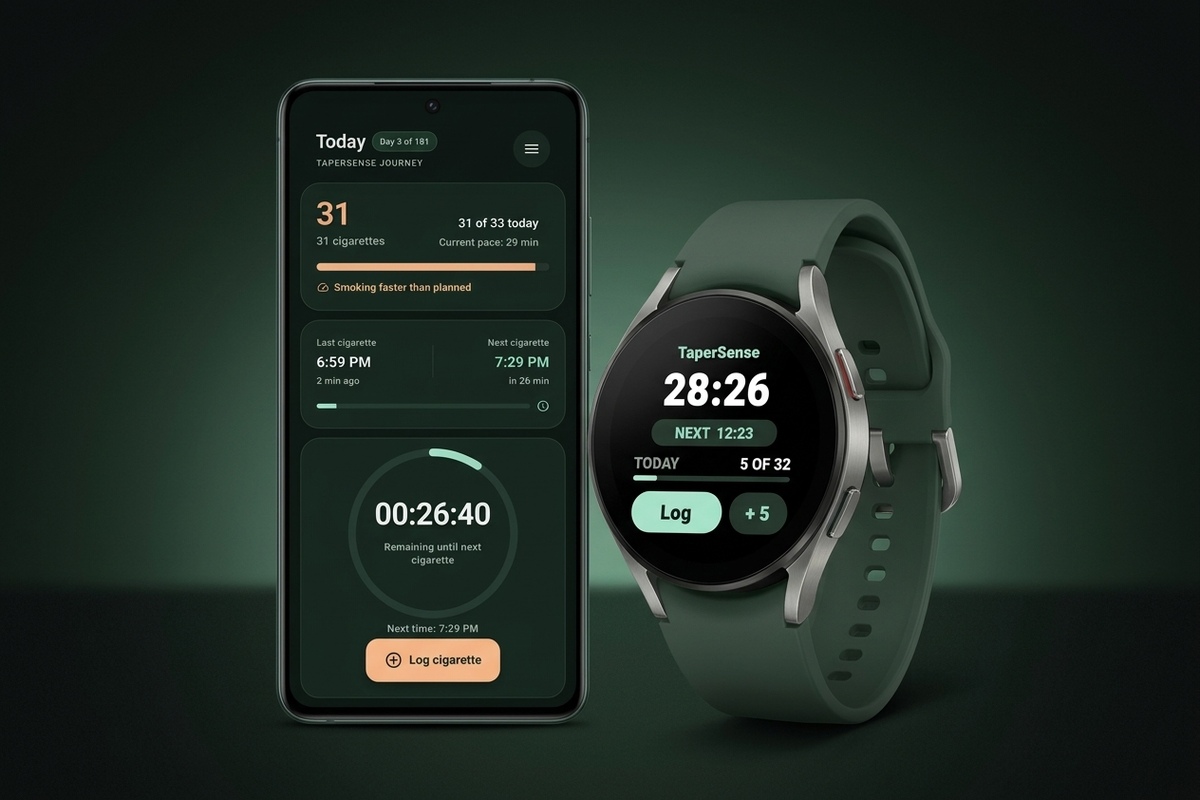 TaperSense Mobile App and Galaxy Watch Wear OS Companion